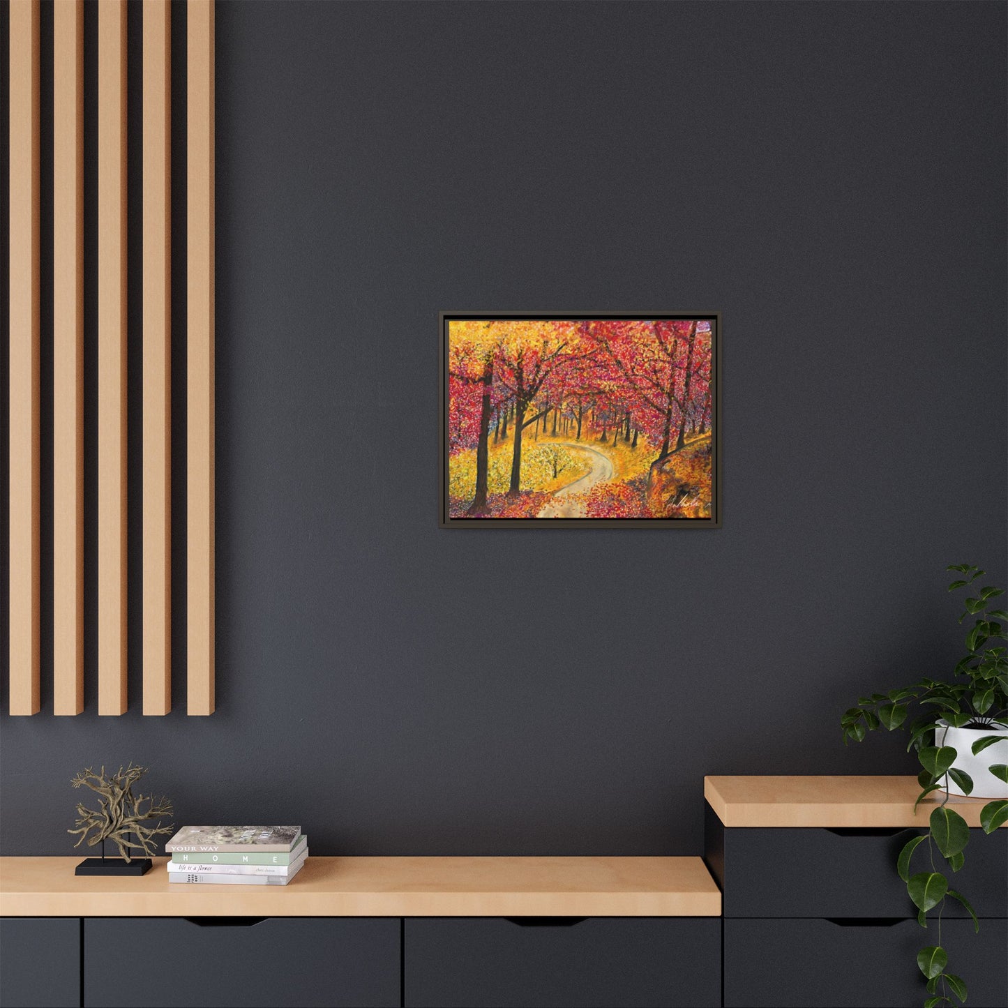 Vibrant Fall Forest Framed Wall Art