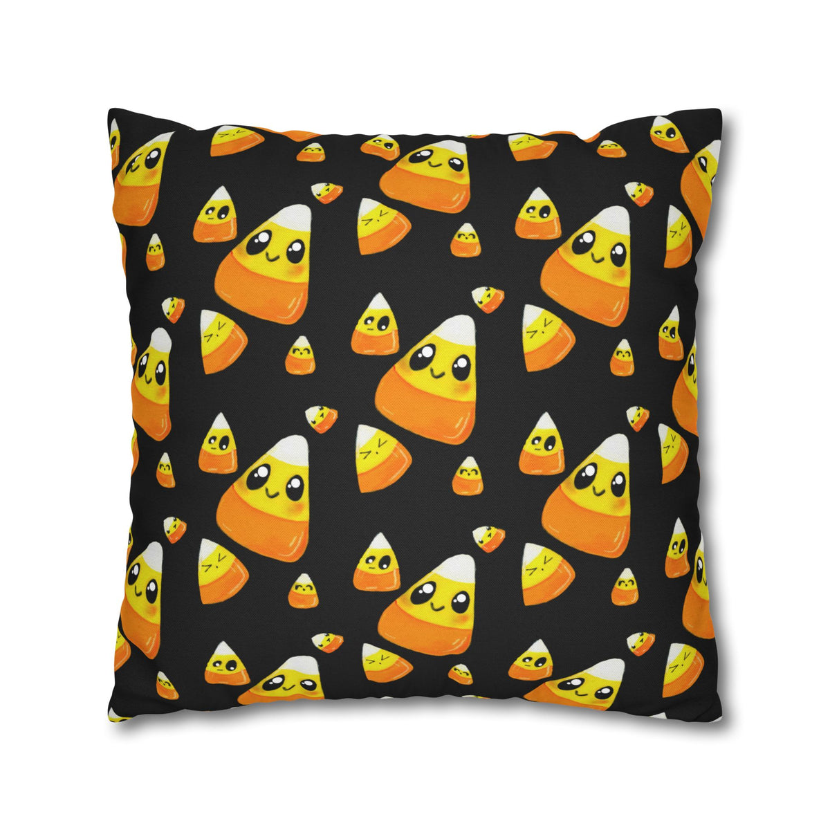 Cute Candy Corn Pattern Pillowcase — Halloween Decorative Throw Pillow Cover