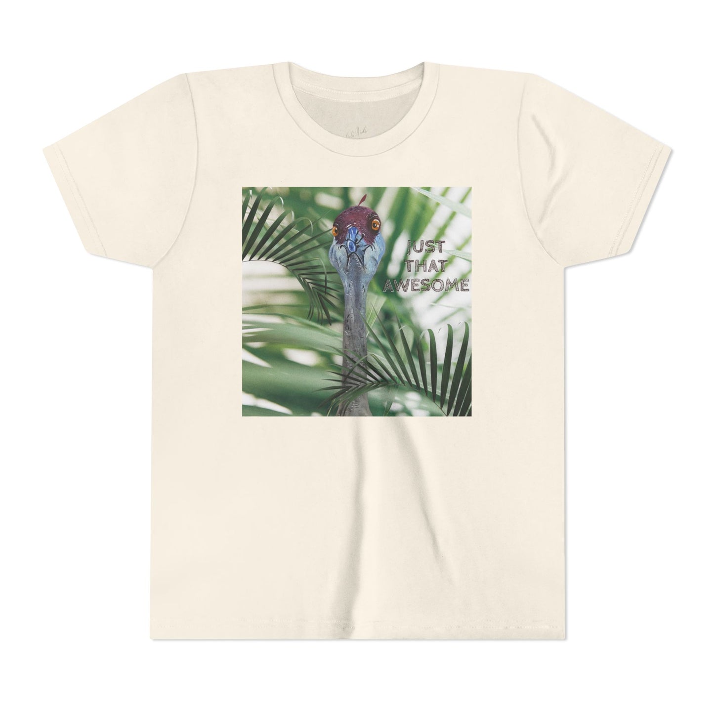 Youth Tee — 'Just That Person' Tropical Bird Graphic