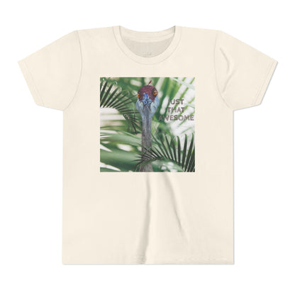 Youth Tee — 'Just That Person' Tropical Bird Graphic