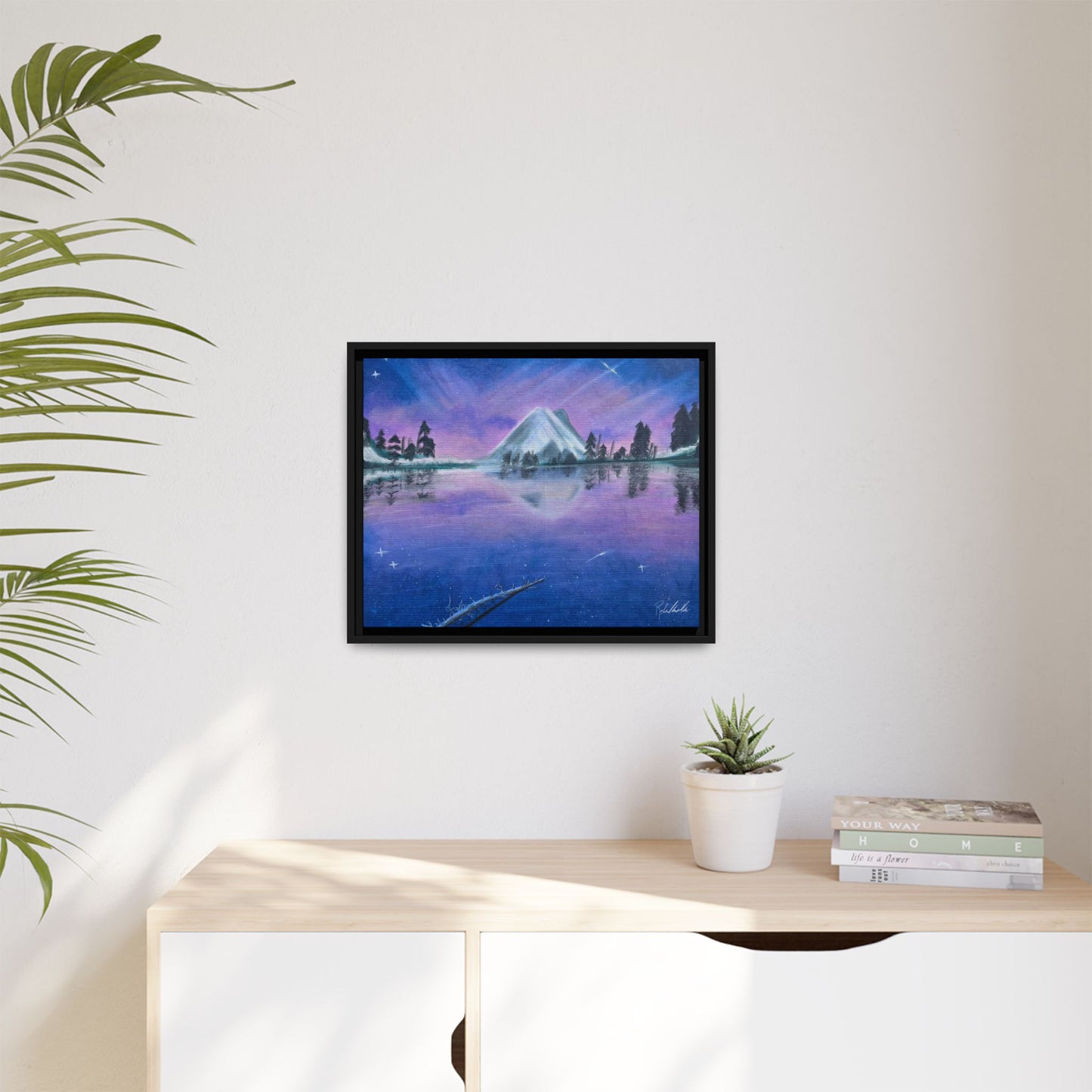 Purple Sky Over Lone Mountain Framed Wall Art