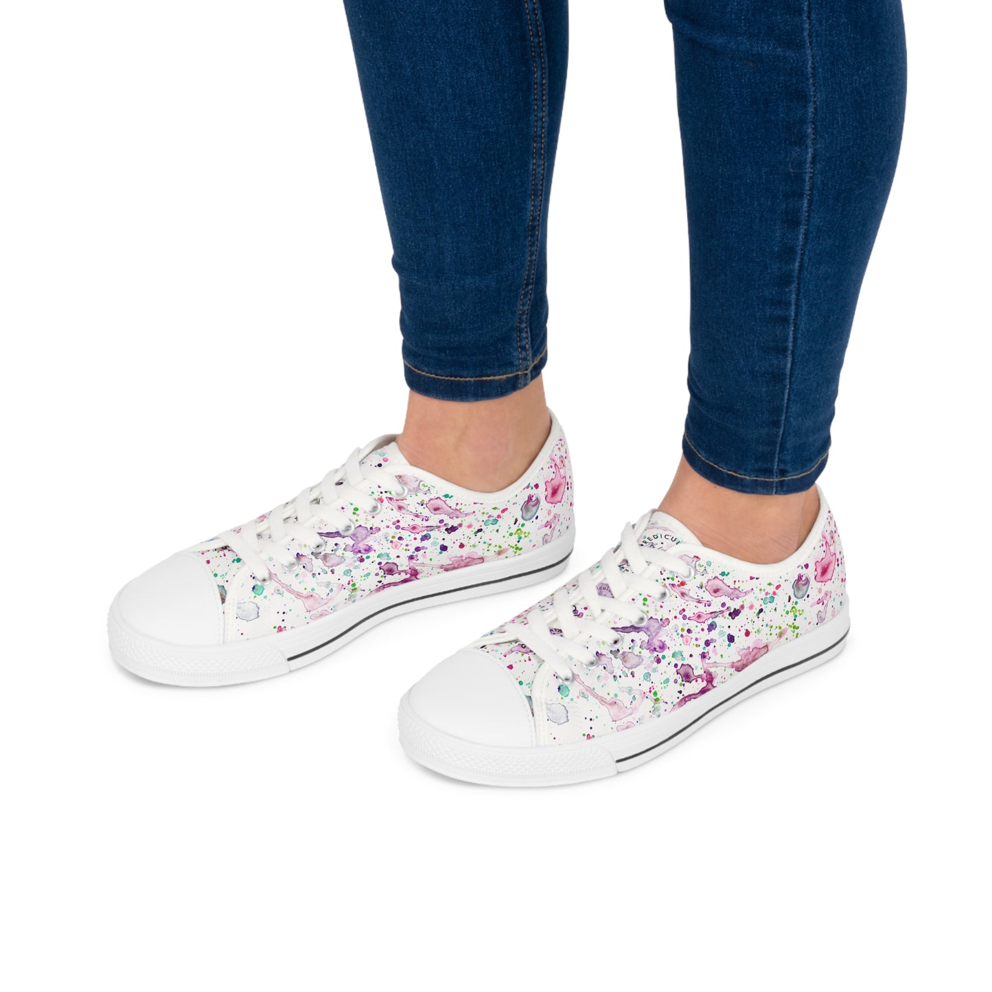 White Splashes Unisex Classic Low Top Sneakers