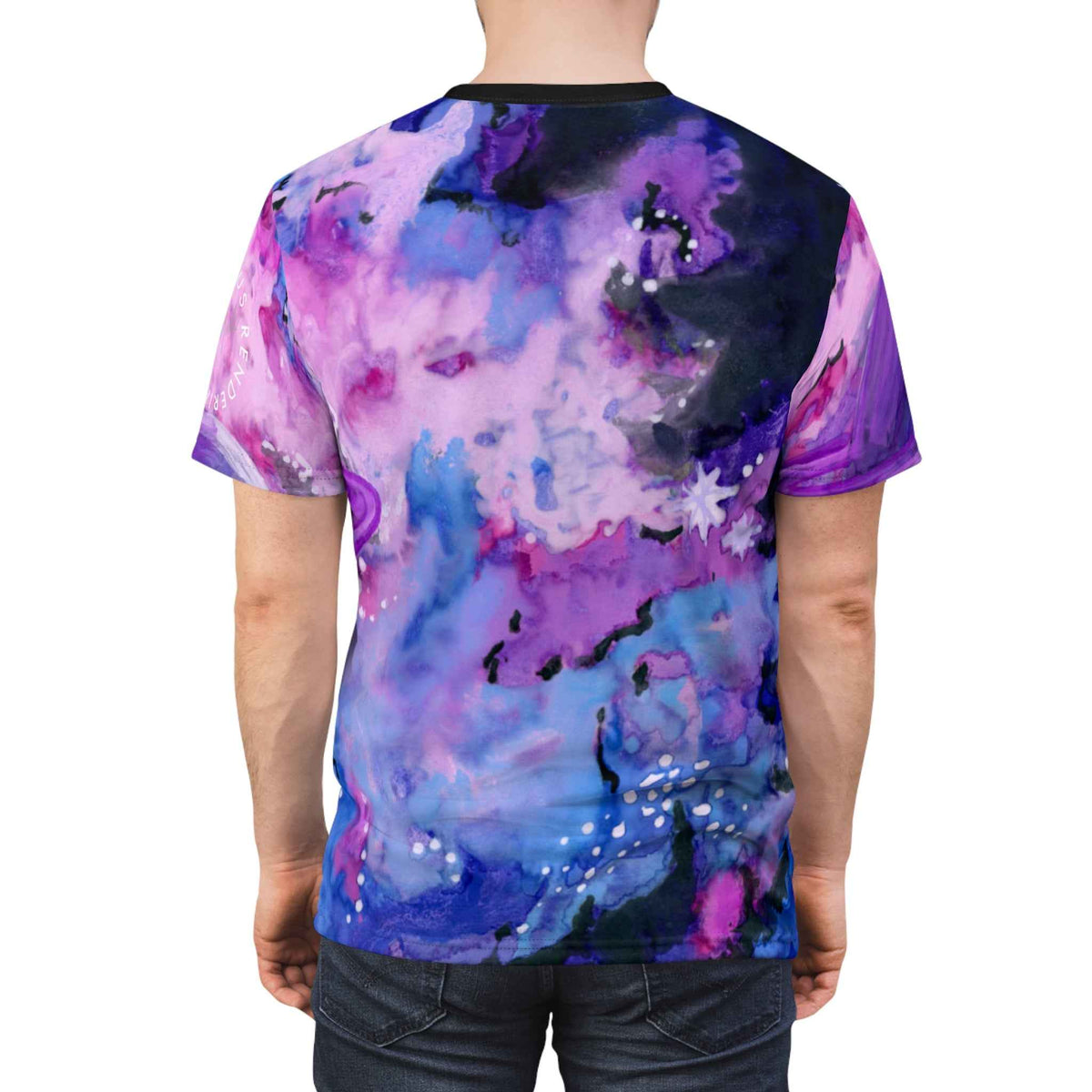 Galaxy Watercolor Tee — Purple Space Planet All-Over Print