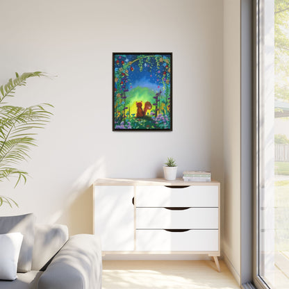 Fox Under Flowers Framed Wall Art