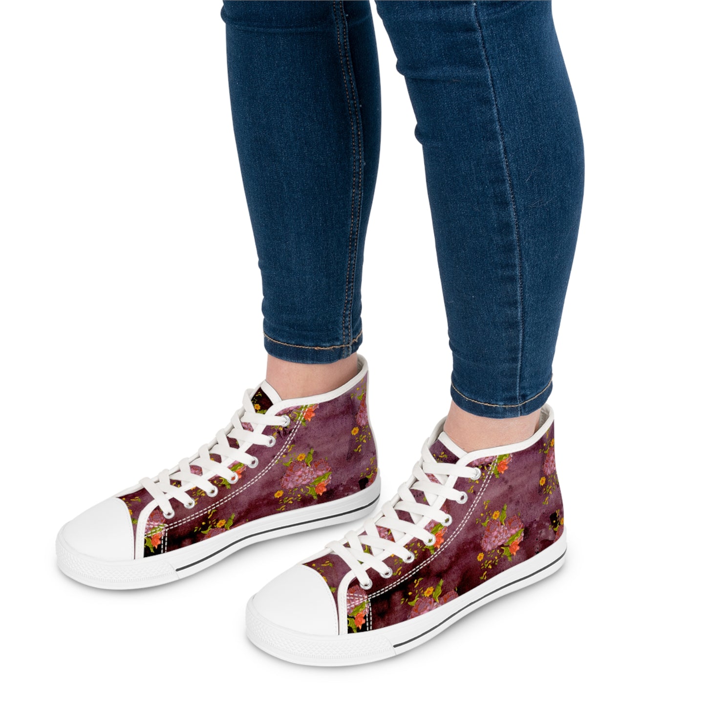 Vintage Flowers Unisex Classic High Top Sneakers