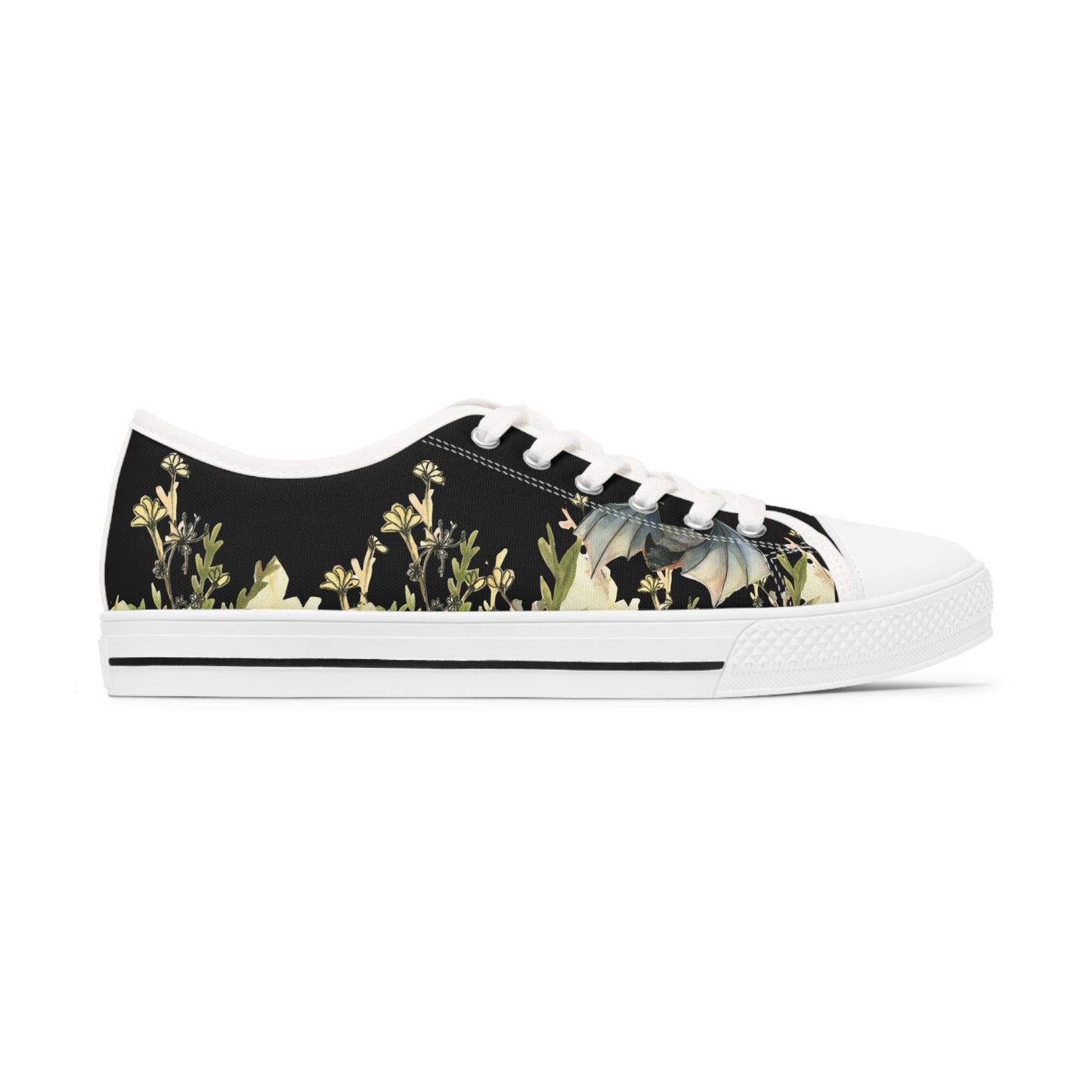 Black Bat Printed Unisex Classic Low Top Sneaker Shoes