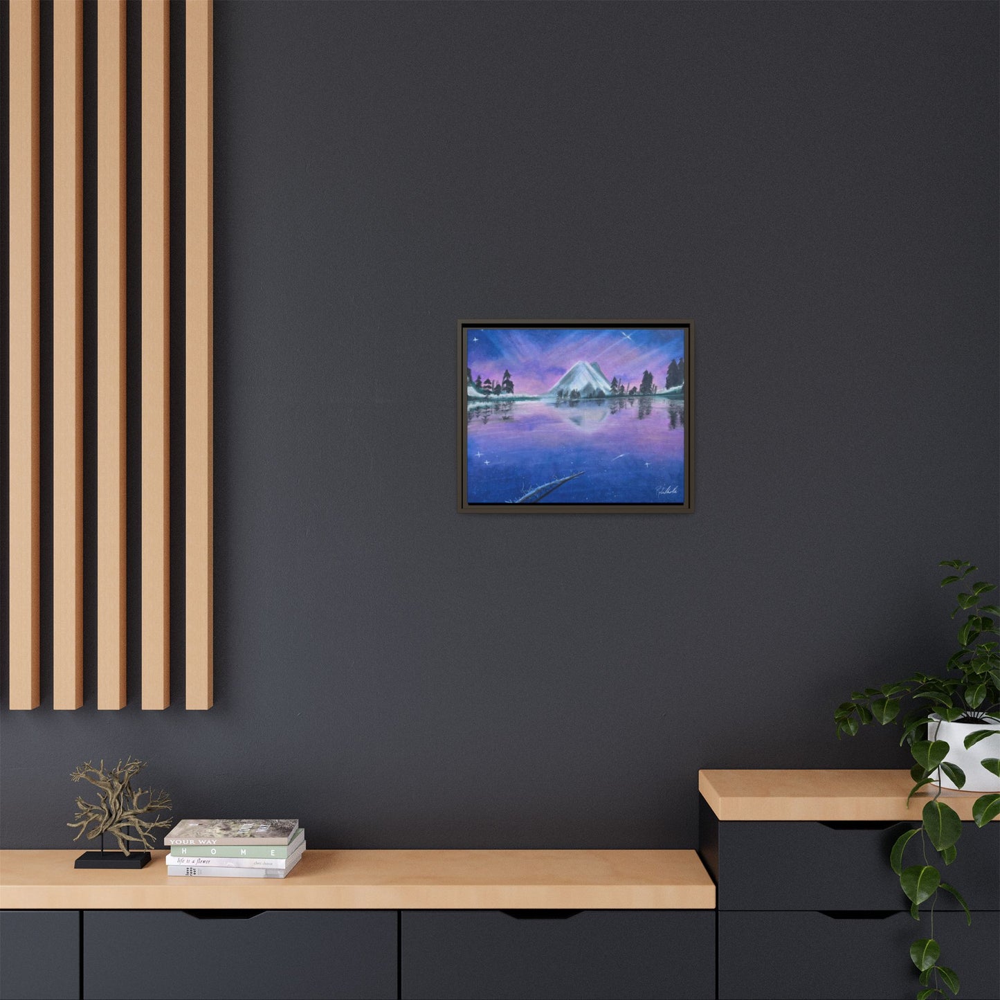Purple Sky Over Lone Mountain Framed Wall Art
