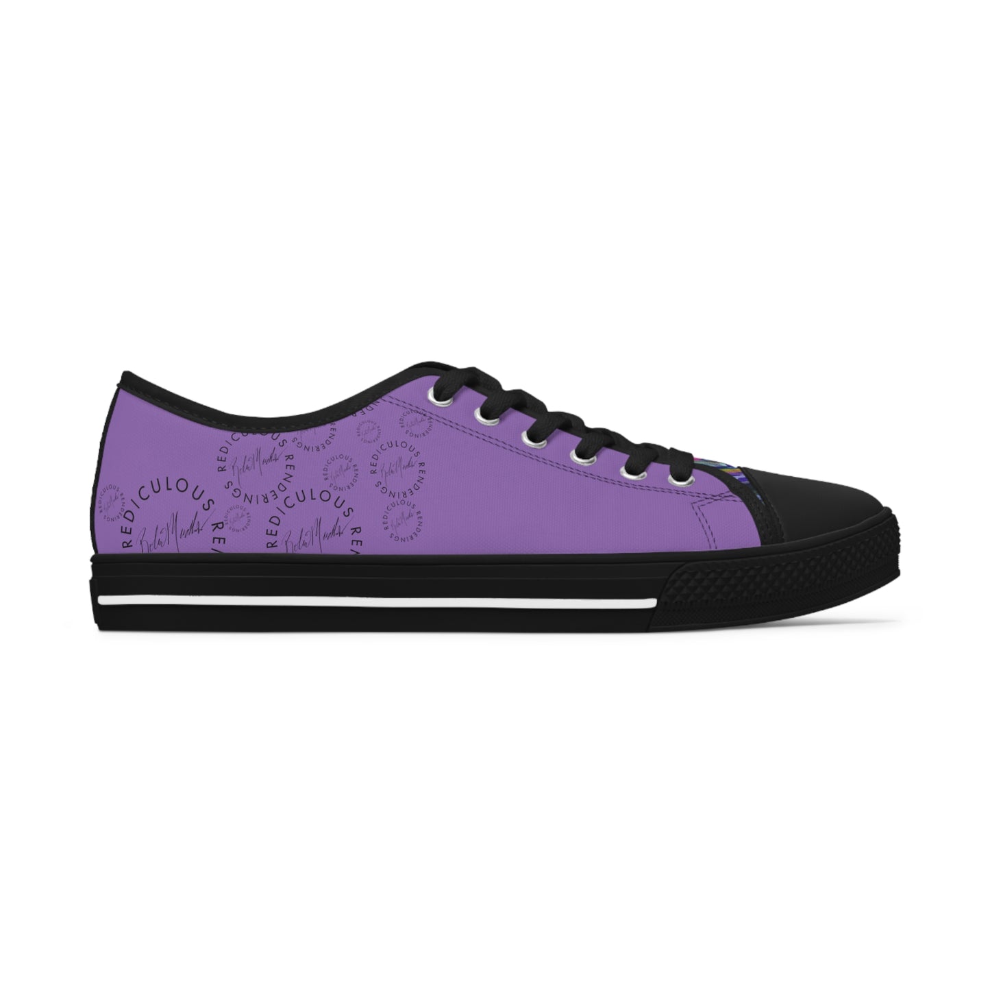 Purple Abstract Horse Unisex Low-Top Sneakers