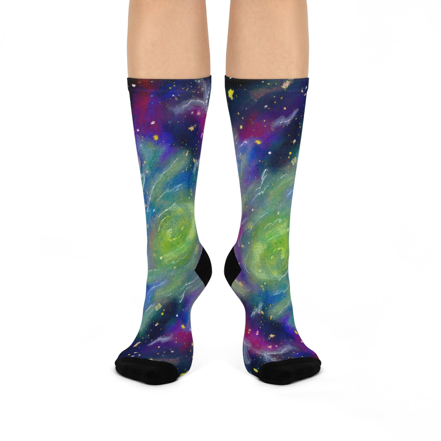 Rainbow Vortex Galaxy Cushioned Crew Socks