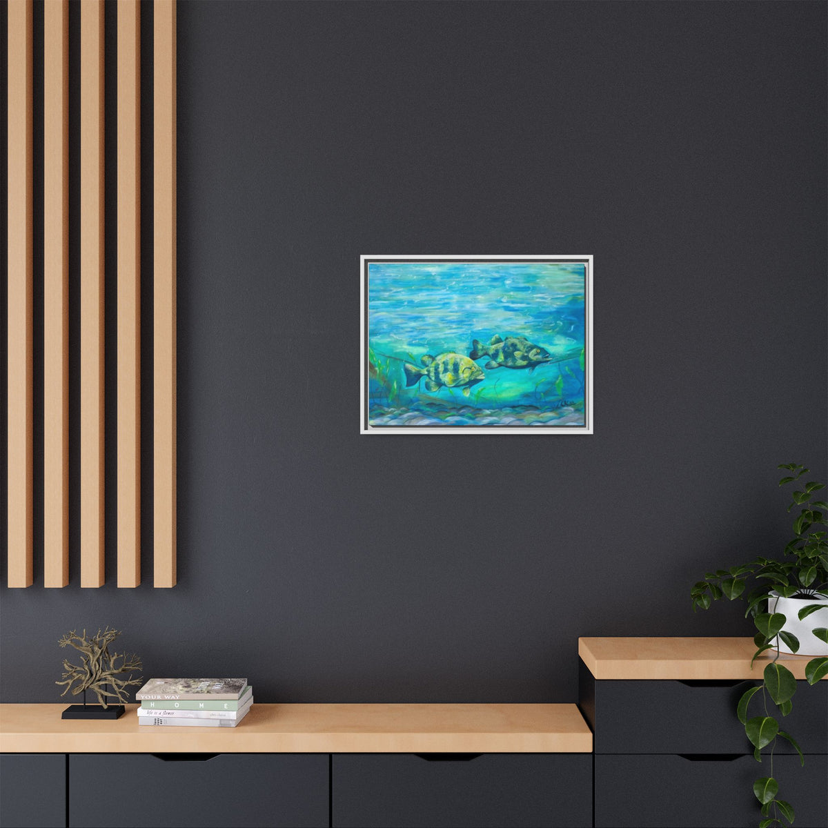 Framed Matte Canvas - Underwater Fish Scene
