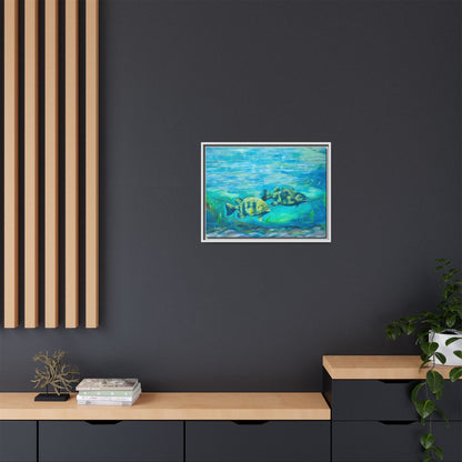 Framed Matte Canvas - Underwater Fish Scene