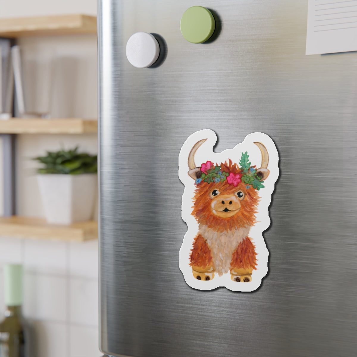 Cow Die-Cut Magnets  Custom Shape, 5 Sizes, Vinyl Material for Outdoor Use, Flexible and Durable, Black Backing - Home Decor Refrigerator Magnets