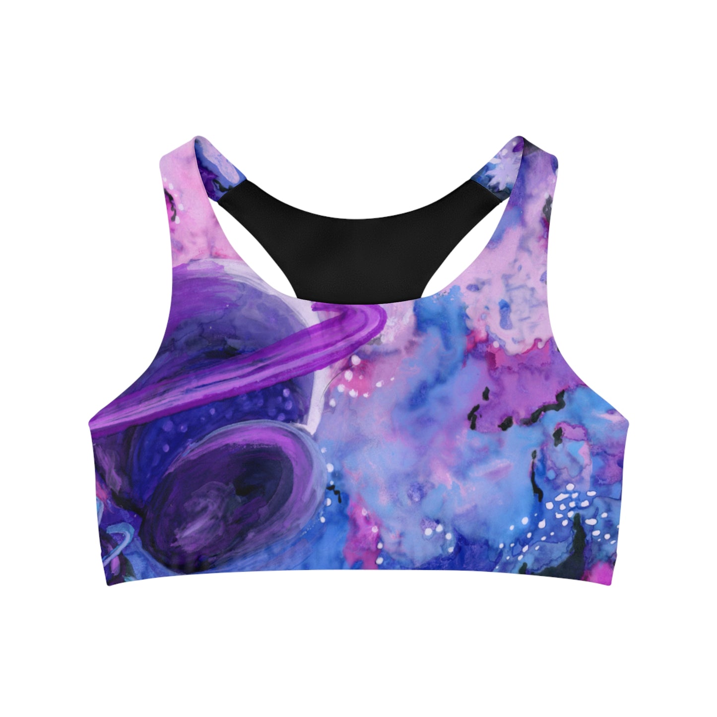 Purple Galaxy Seamless Sports Bra (AOP)