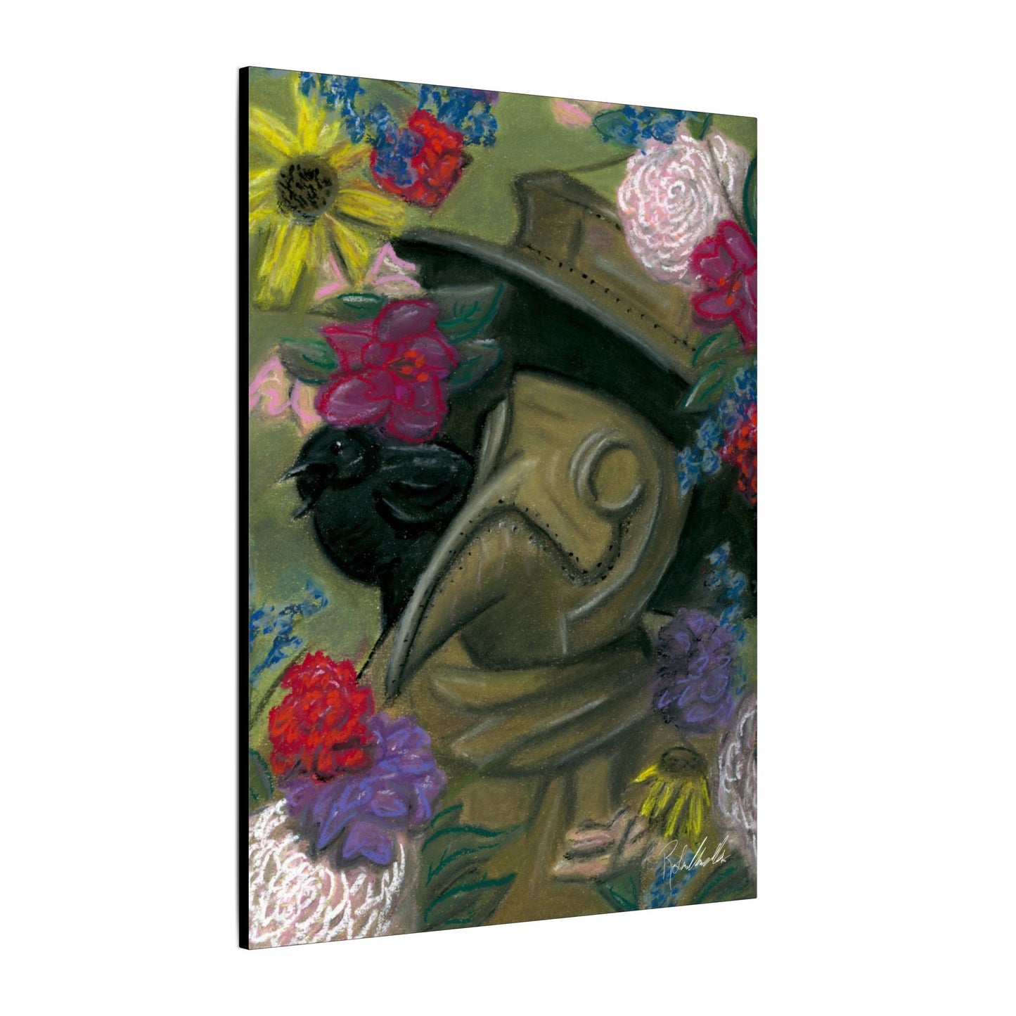 Plague Doctor and Raven Canvas Gallery Wrap