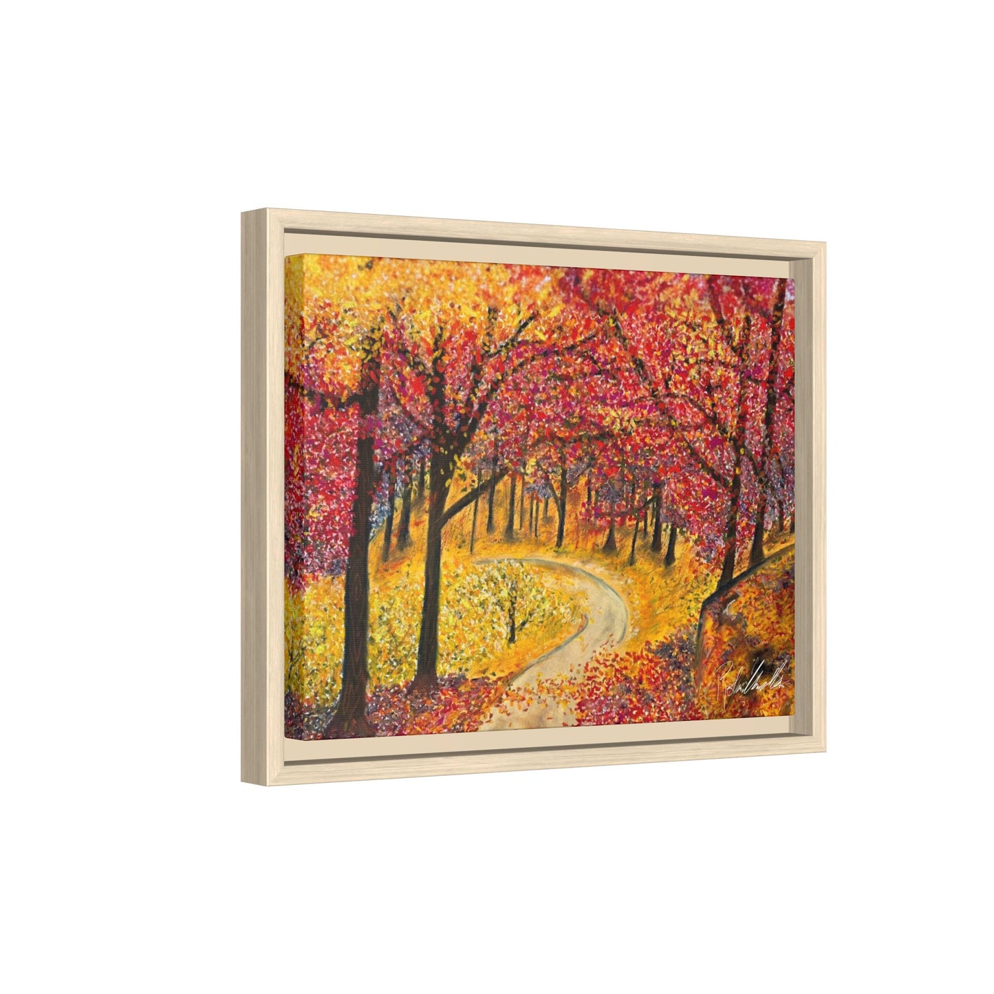 Vibrant Fall Forest Framed Wall Art