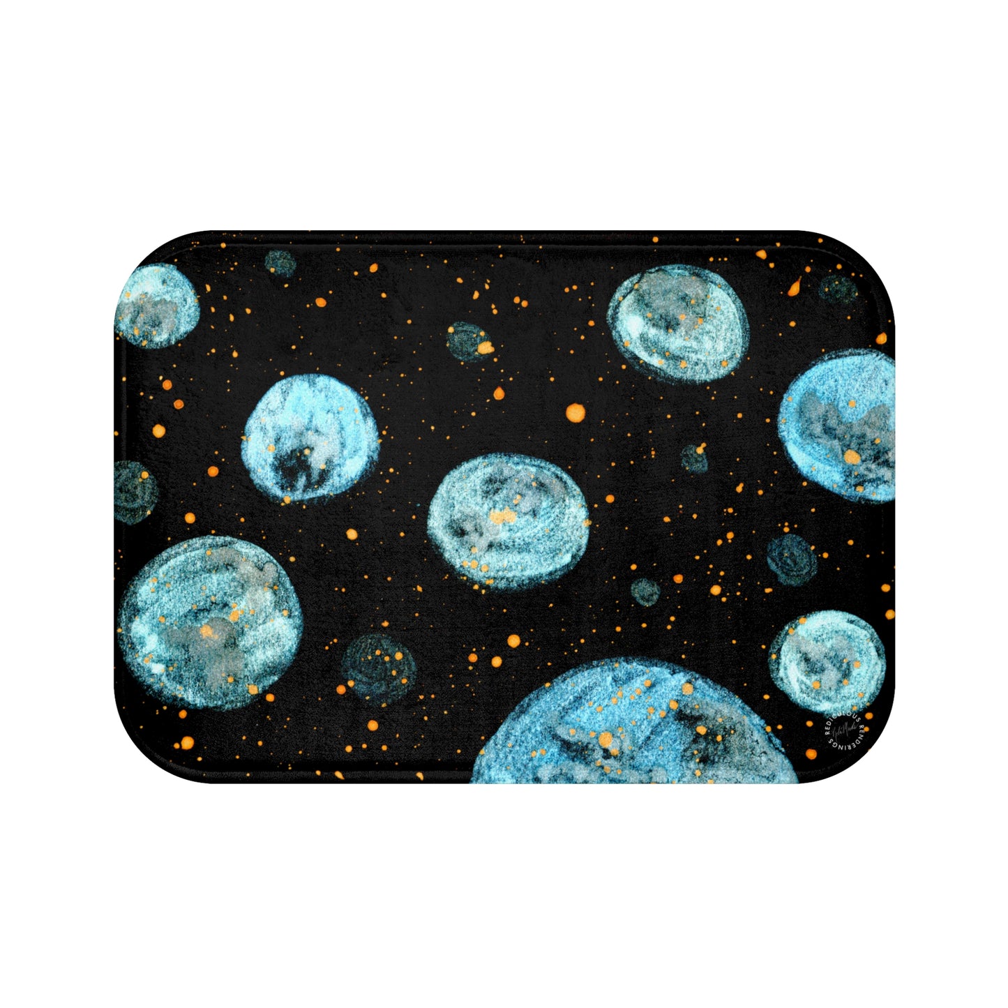 Little Blue Planets Galaxy Bath Mat  Anti-Slip, 100% Microfiber Rug- Home & Bathroom Supplies