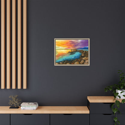 Sunset Ocean Beach Framed Wall Art