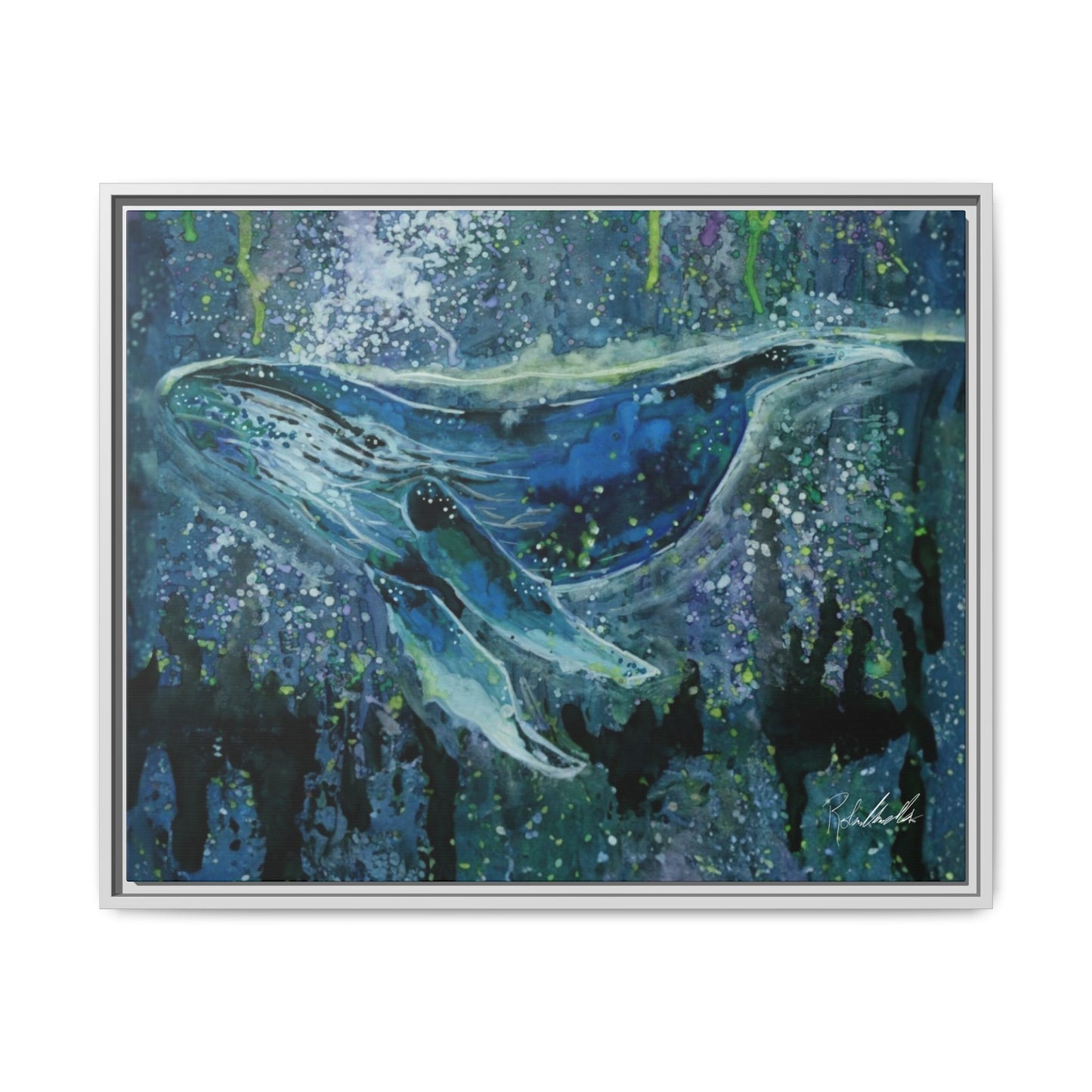 Watercolor Whale Framed Wall Art