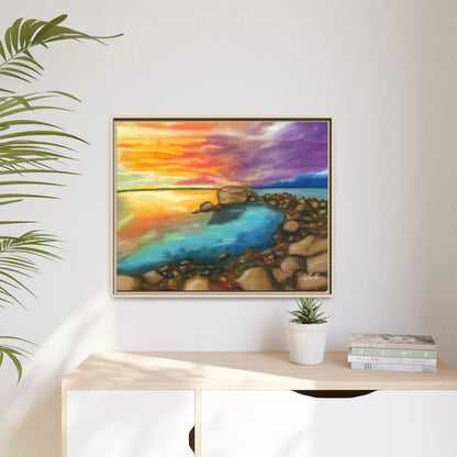 Sunset Ocean Beach Framed Wall Art