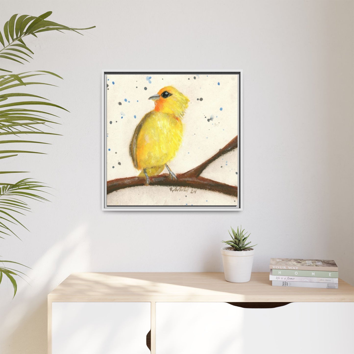 Yellow Canary Bird Framed Wall Art