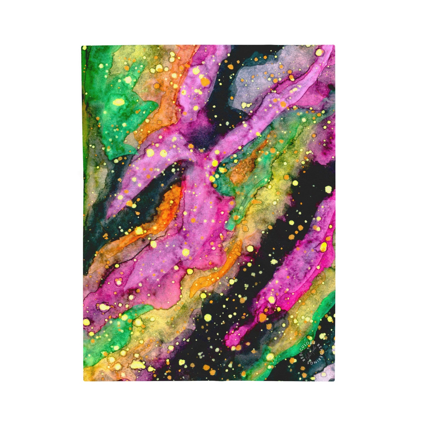 Neon Galaxy Velveteen Plush Blanket