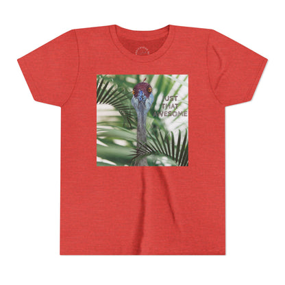 Youth Tee — 'Just That Person' Tropical Bird Graphic