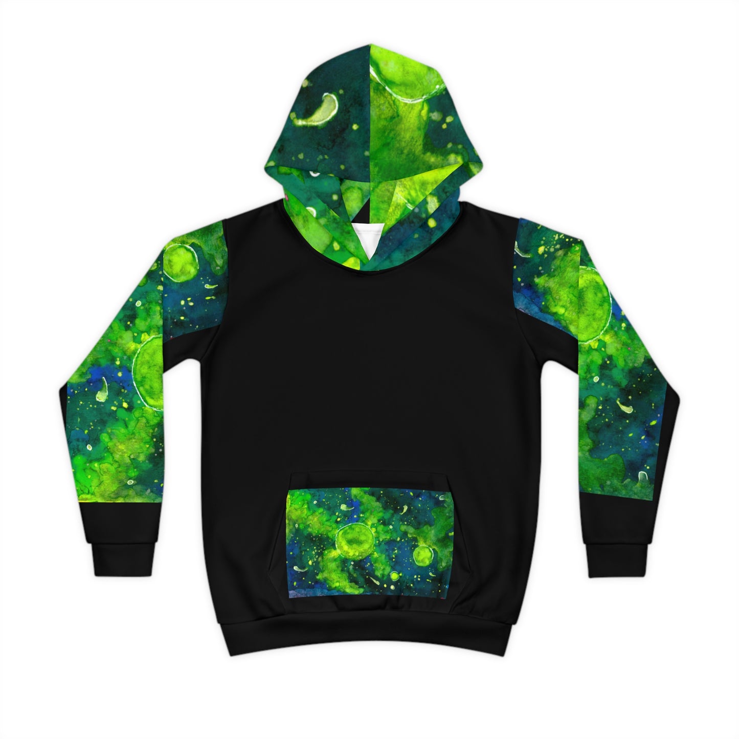 Green Galaxy Children's Hoodie (AOP)