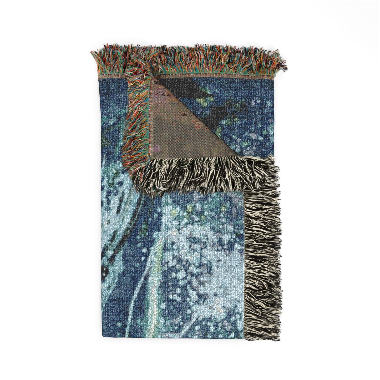 Whale Mosaic Woven Blanket — Starry Ocean Throw for Beach Lovers & Nautical Home Decor