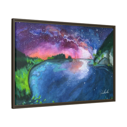 Watercolor Sunset Lake Framed Wall Art