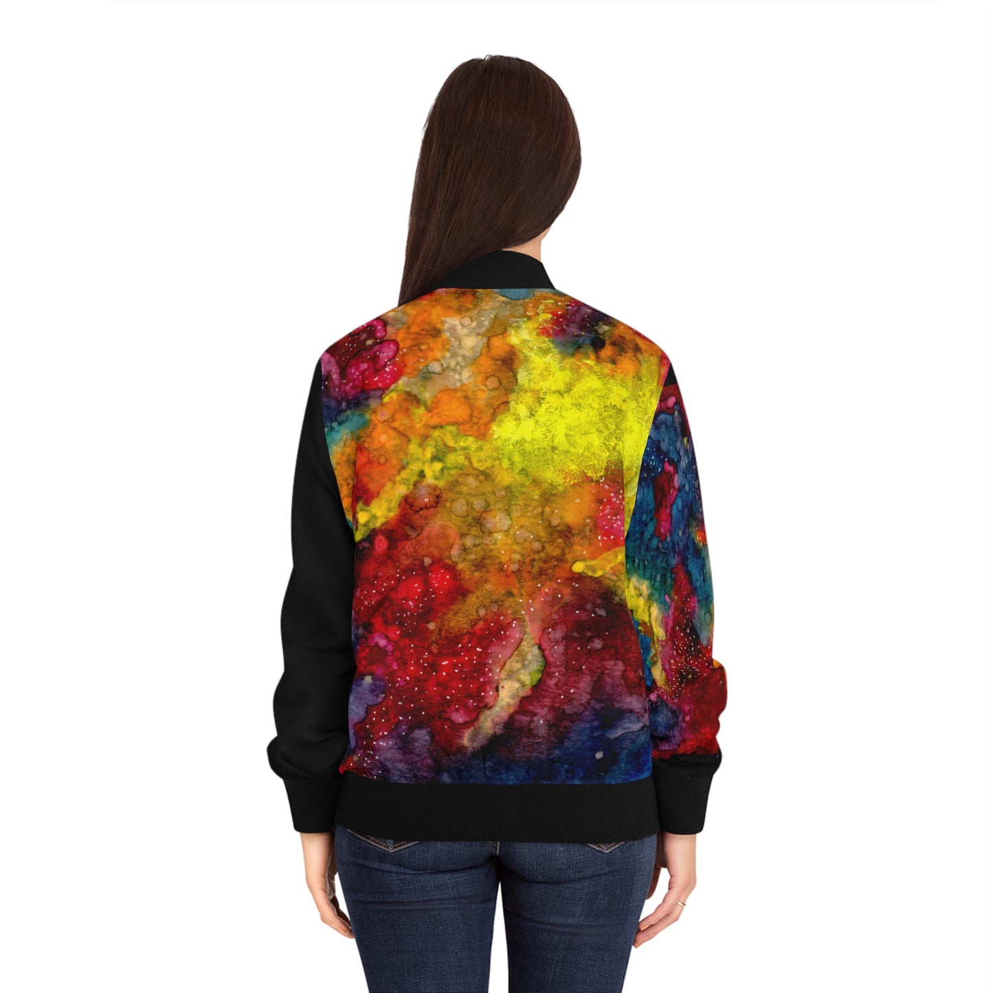 Sunset Clouds Galaxy Women's Bomber Jacket (AOP)