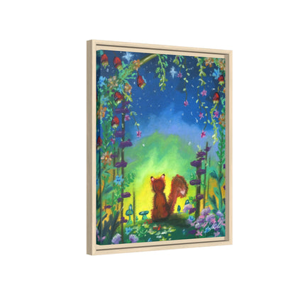 Fox Under Flowers Framed Wall Art