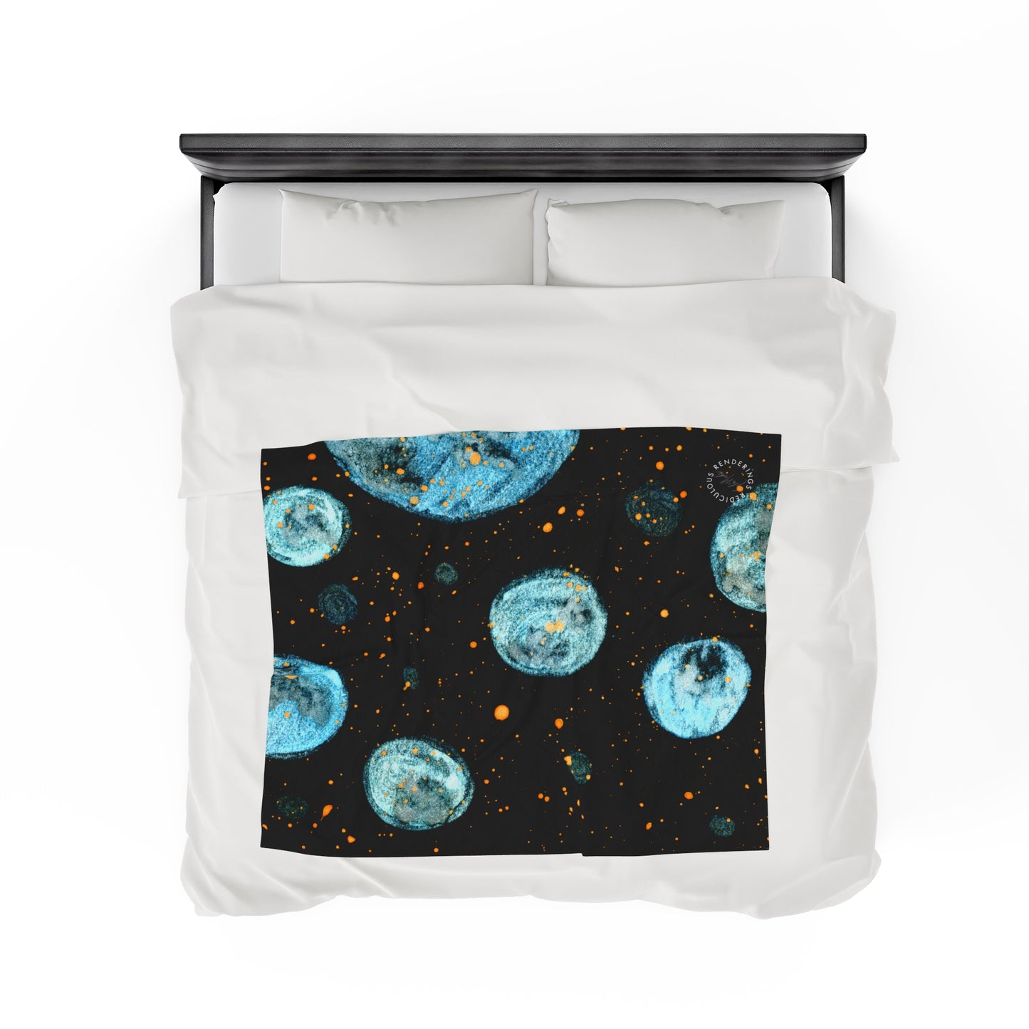 Little Blue Planets Galaxy Velveteen Plush Blanket