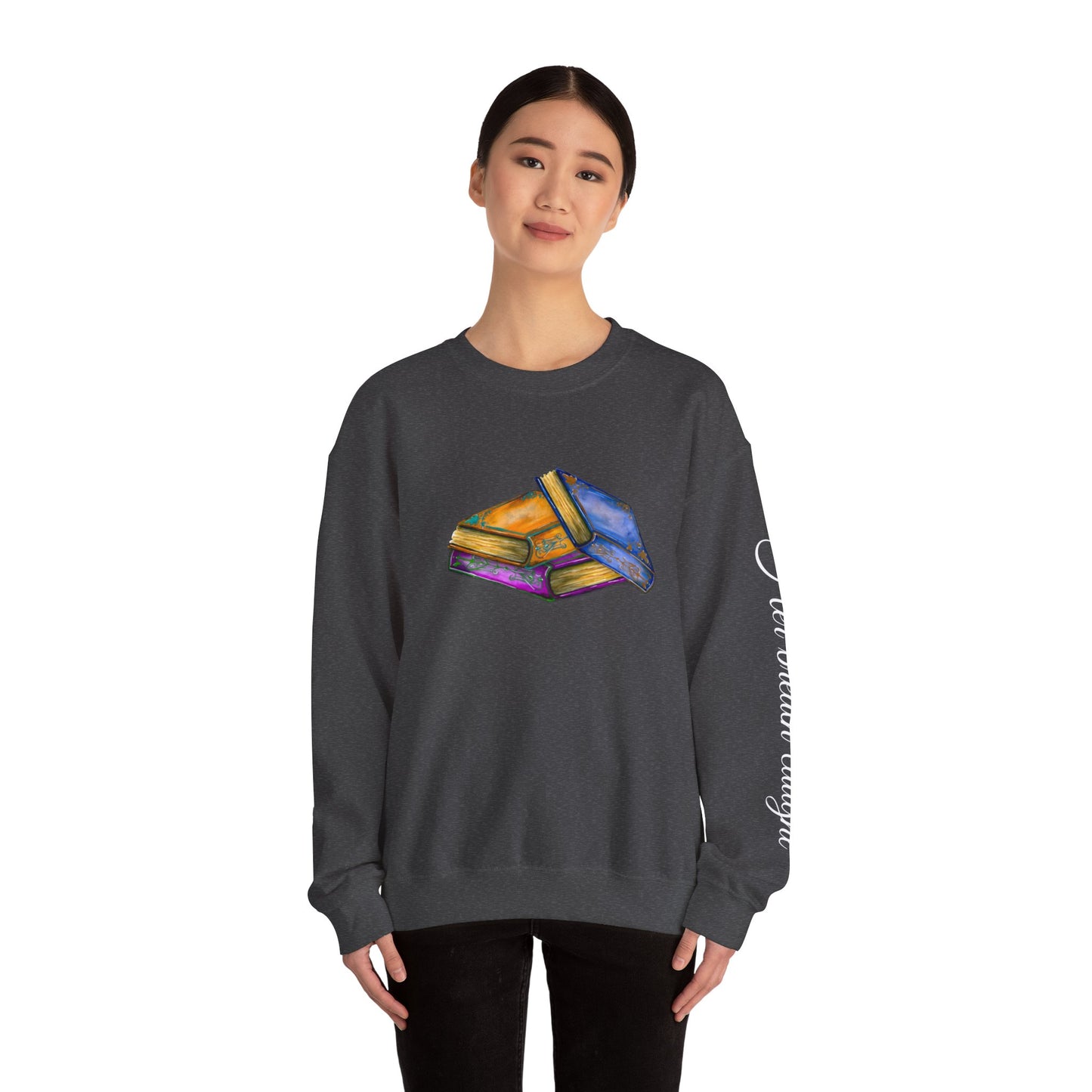 Book Quotes- Her Breath Caught Unisex Heavy Blend™ Crewneck Sweatshirt