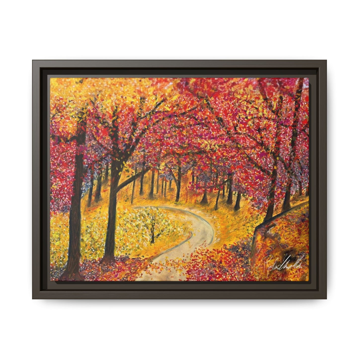 Vibrant Fall Forest Framed Wall Art