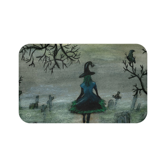 Graveyard Witch Spooky Bath Mat