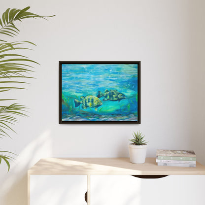 Framed Matte Canvas - Underwater Fish Scene