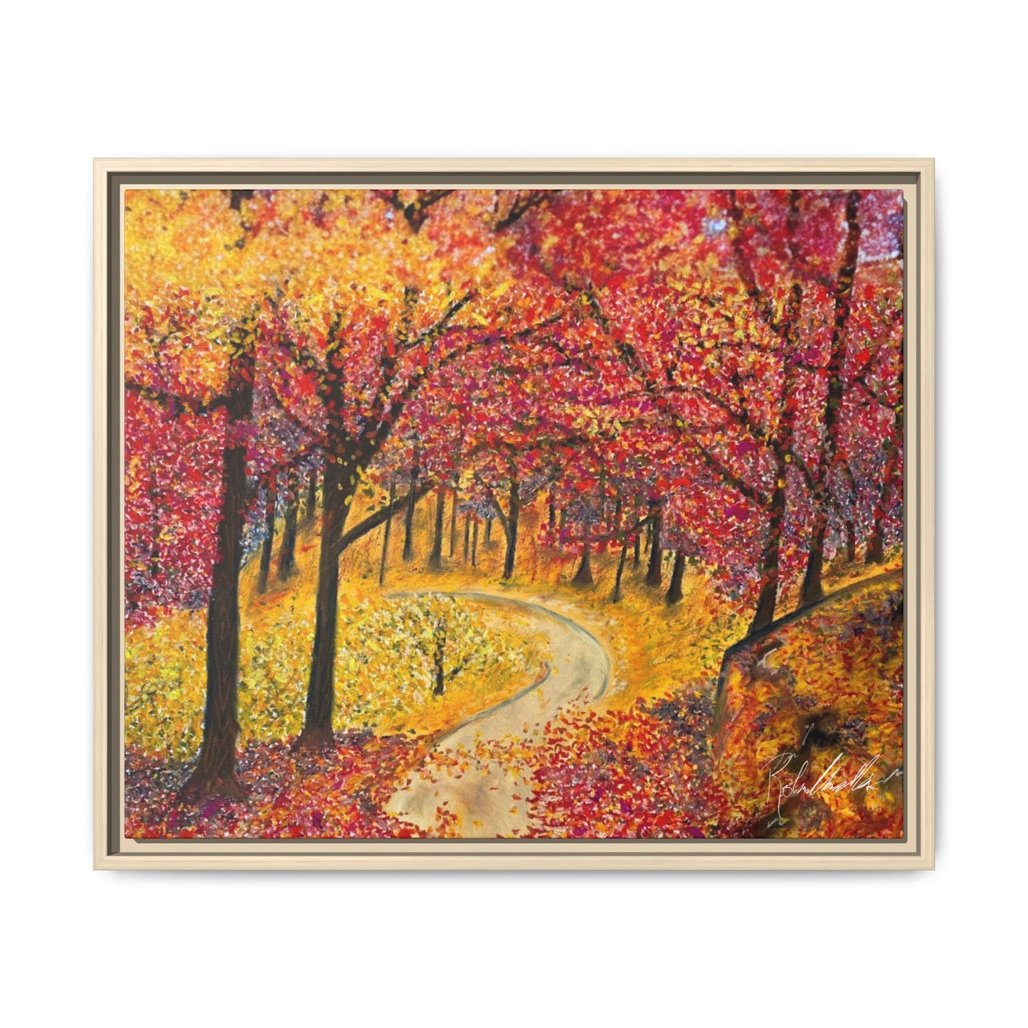 Vibrant Fall Forest Framed Wall Art