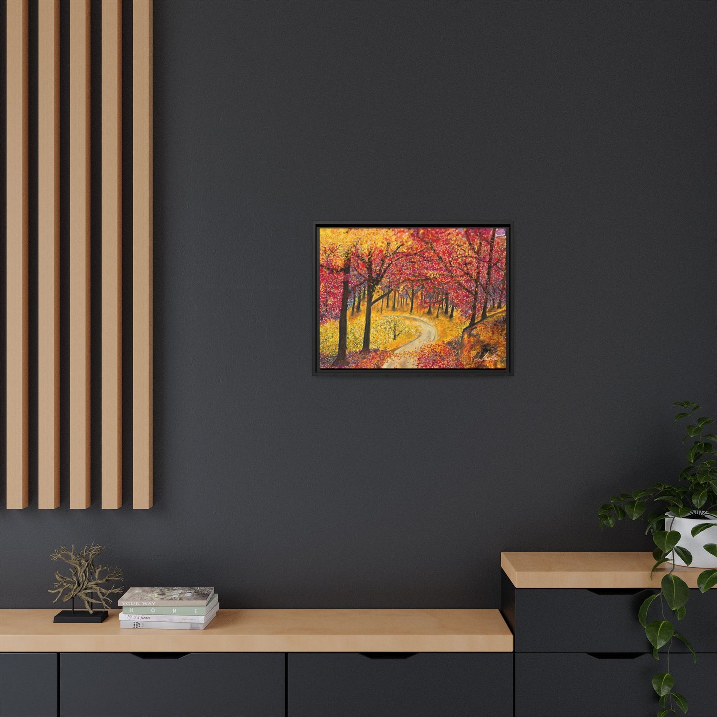 Vibrant Fall Forest Framed Wall Art