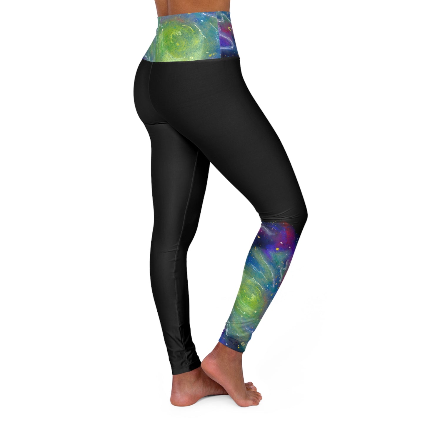 Rainbow Vortex Galaxy High Waisted Yoga Leggings (AOP)