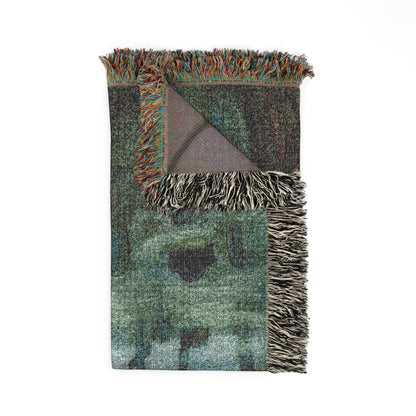 Witch in a Cemetery Woven Blanket — Gothic Moonlit Throw