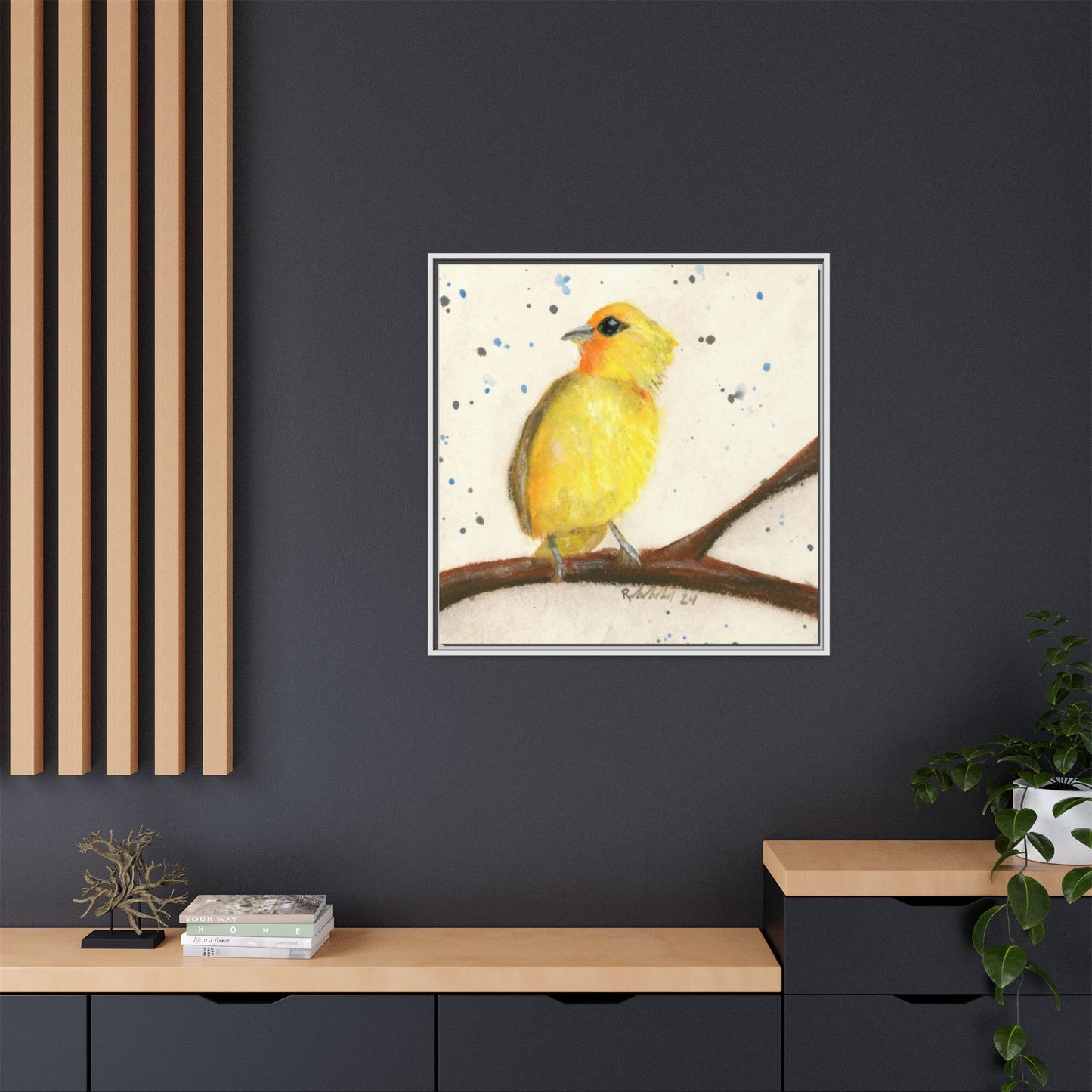 Yellow Canary Bird Framed Wall Art