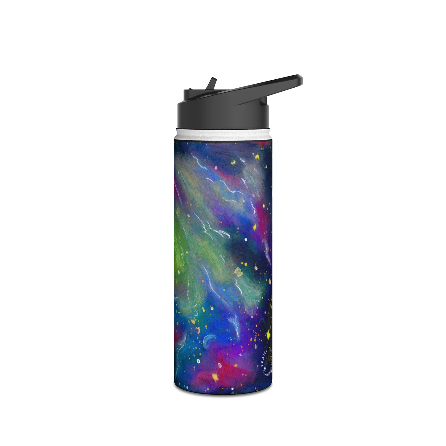 Rainbow Vortex Galaxy Stainless Steel Water Bottle, Standard Lid