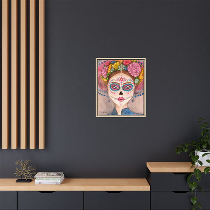 Day of the Dead Skull Woman Framed Wall Art