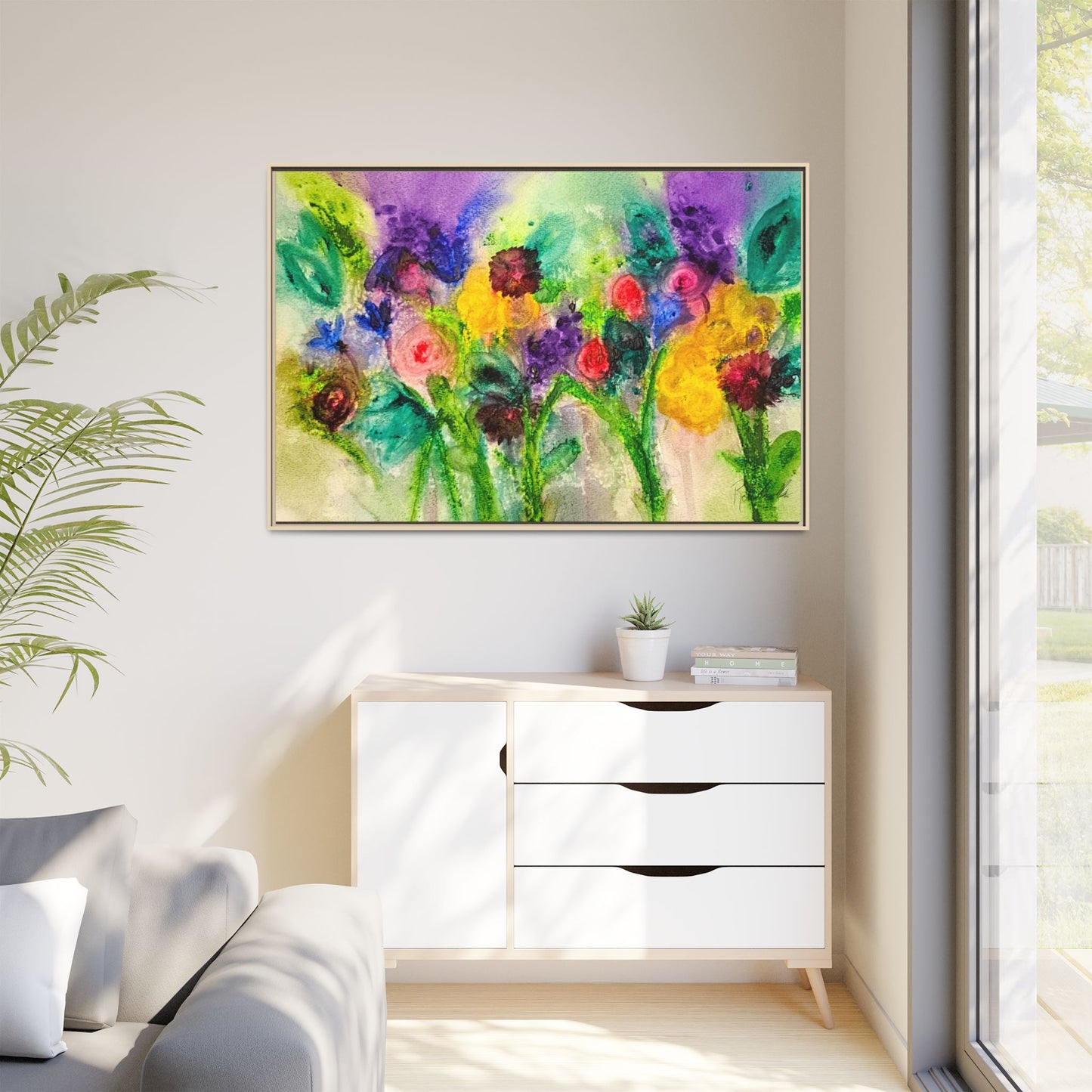 Abstract Flowers Framed Wall Art