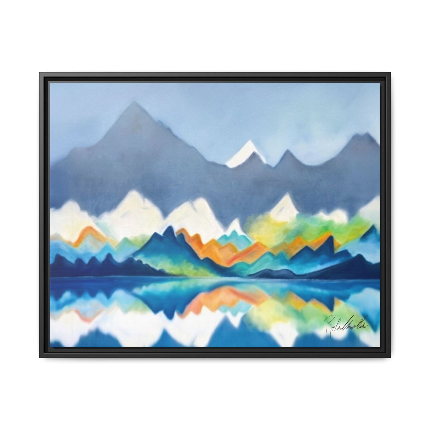 Blue and Gray Smokey Mountains Framed Wall Art