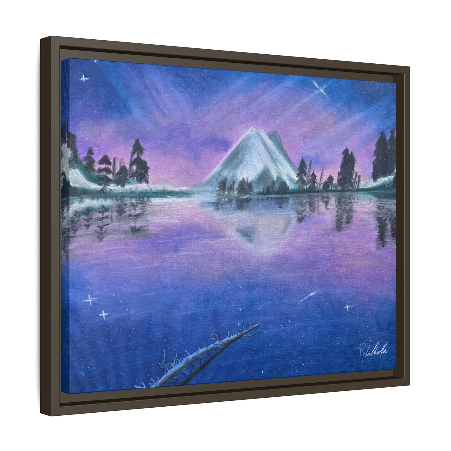 Purple Sky Over Lone Mountain Framed Wall Art