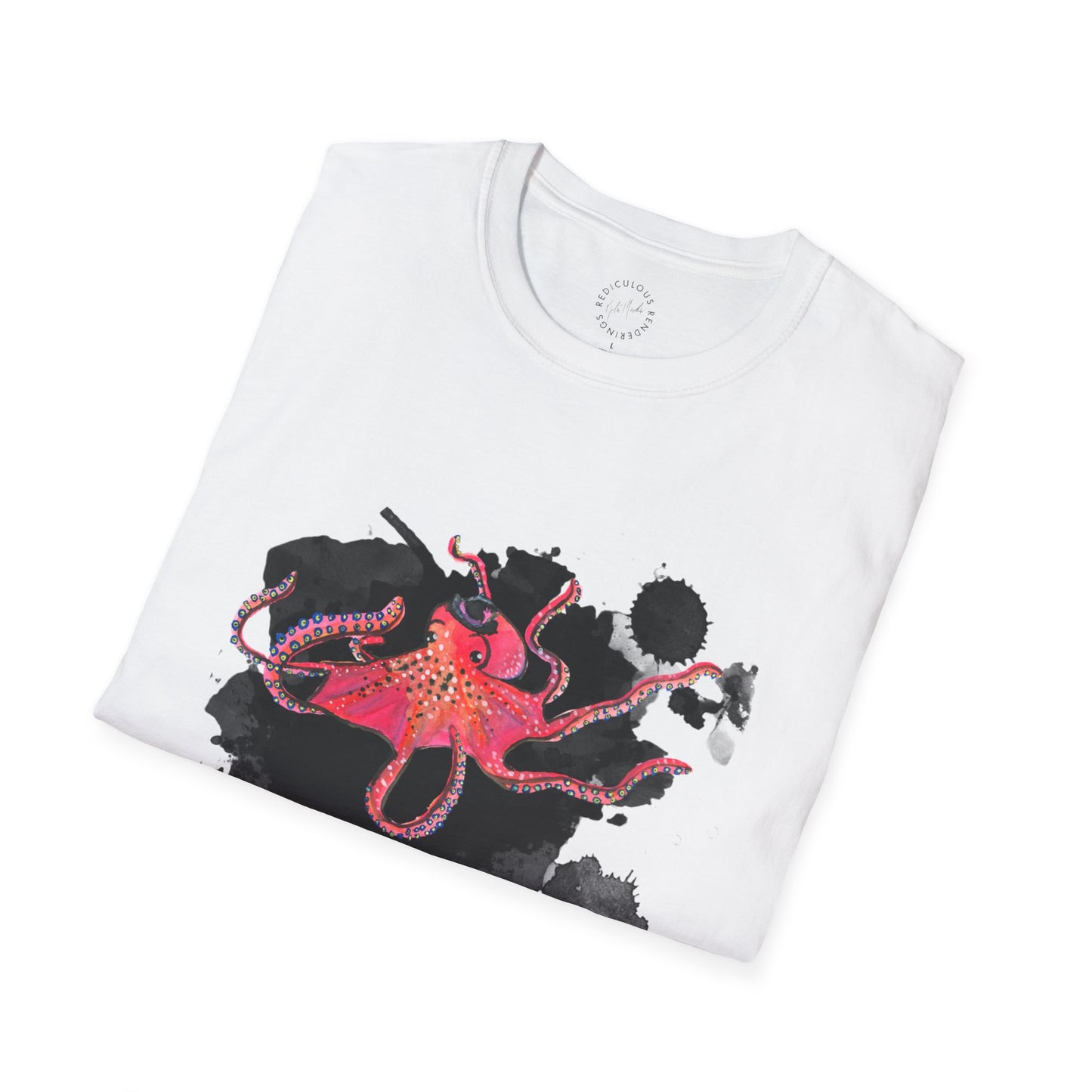 Octopus Ink Blot Unisex Softstyle T-Shirt