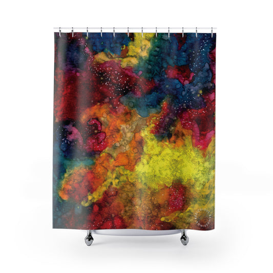 Sunset Clouds Galaxy Shower Curtain
