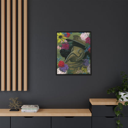 Plague Doctor and Raven Framed Wall Art