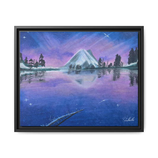 Purple Sky Over Lone Mountain Framed Wall Art